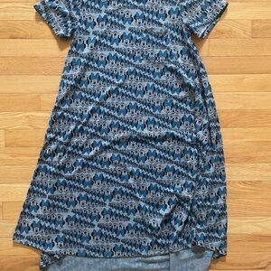 LULAROE MINNIE MOUSE Dress Blue Patterned Short Sleeve Dress